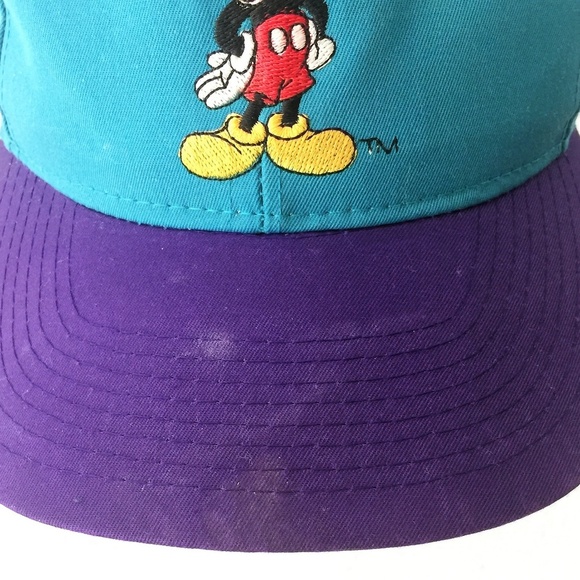 VTG Vintage Disney Mickey Mouse Teal Purple Hat - Picture 3 of 8